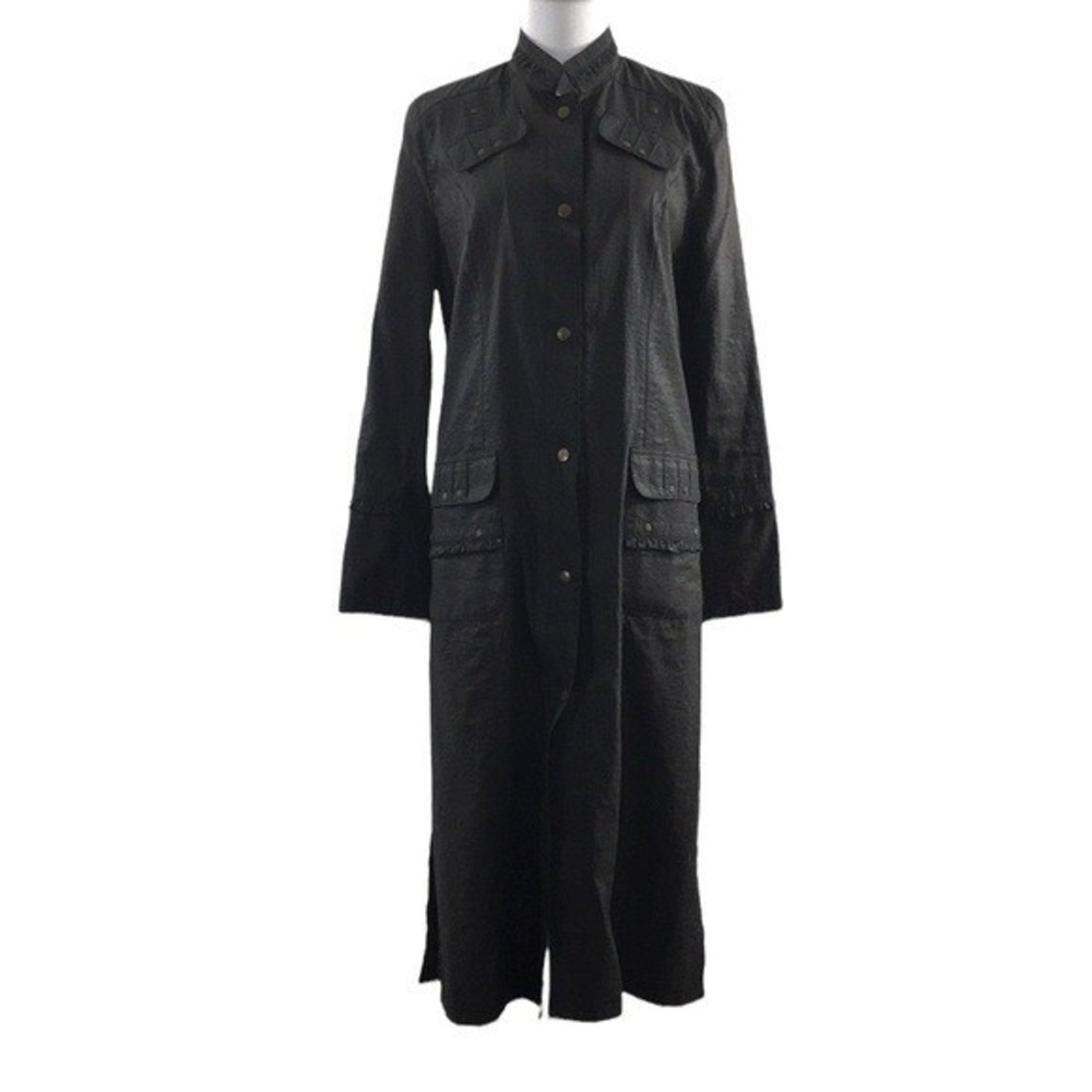 Hanne Black Shirt Dress 40 Snap Button Front Lagenlook Dikis Payi Steampunk